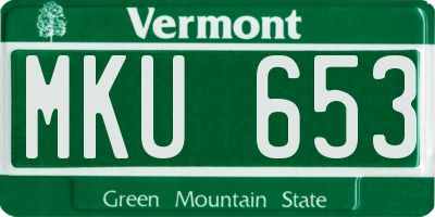 VT license plate MKU653