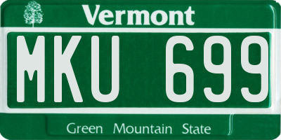 VT license plate MKU699