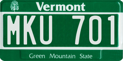 VT license plate MKU701