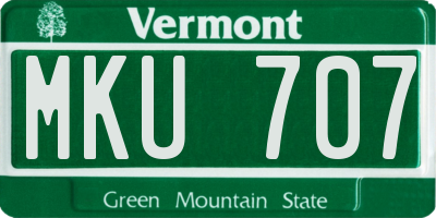 VT license plate MKU707