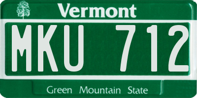 VT license plate MKU712