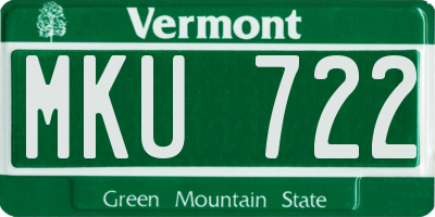 VT license plate MKU722