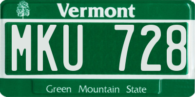 VT license plate MKU728