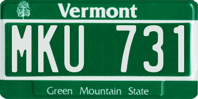 VT license plate MKU731