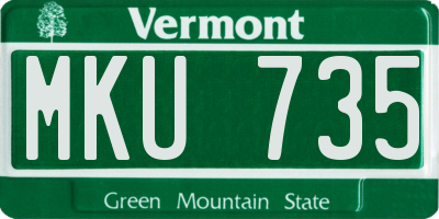 VT license plate MKU735