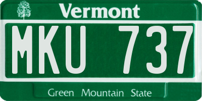 VT license plate MKU737