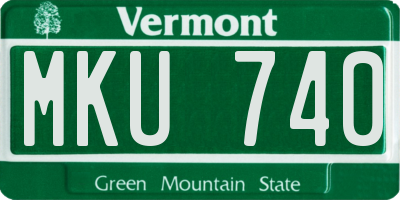 VT license plate MKU740