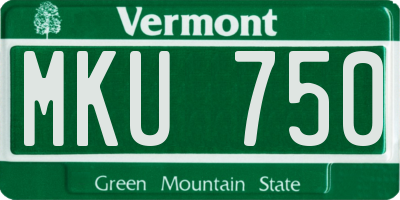 VT license plate MKU750
