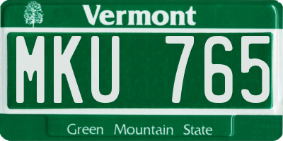 VT license plate MKU765