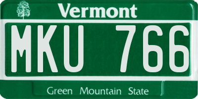 VT license plate MKU766