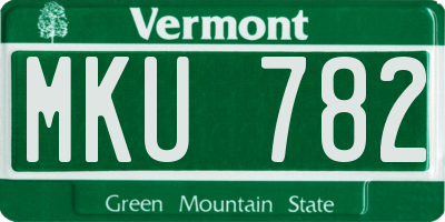 VT license plate MKU782