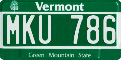 VT license plate MKU786