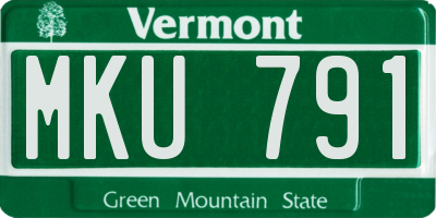 VT license plate MKU791
