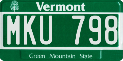 VT license plate MKU798