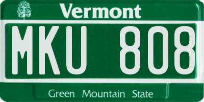 VT license plate MKU808