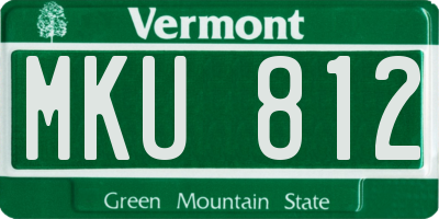 VT license plate MKU812