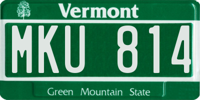 VT license plate MKU814