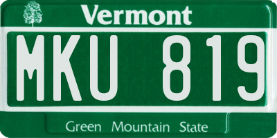 VT license plate MKU819