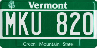 VT license plate MKU820