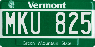 VT license plate MKU825