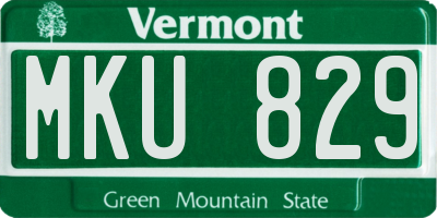 VT license plate MKU829