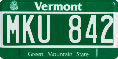 VT license plate MKU842