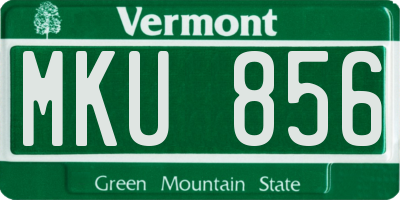 VT license plate MKU856