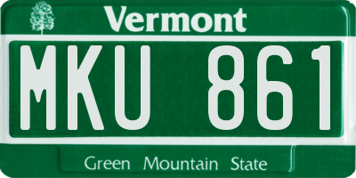 VT license plate MKU861