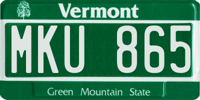 VT license plate MKU865