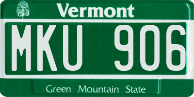 VT license plate MKU906