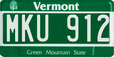 VT license plate MKU912