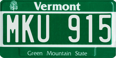 VT license plate MKU915