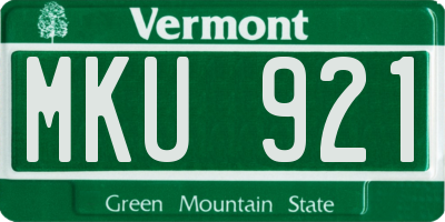 VT license plate MKU921
