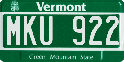 VT license plate MKU922