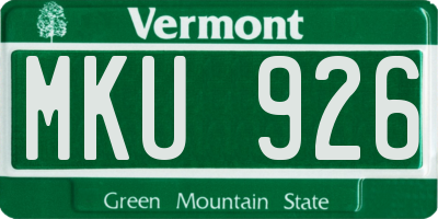 VT license plate MKU926