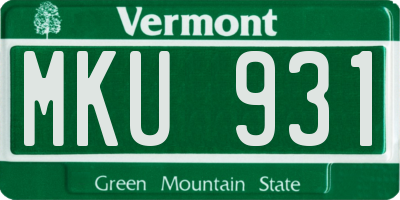 VT license plate MKU931