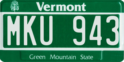 VT license plate MKU943