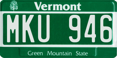 VT license plate MKU946