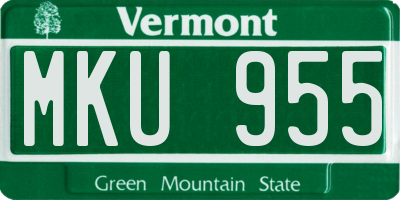 VT license plate MKU955