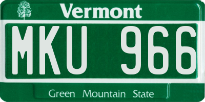 VT license plate MKU966