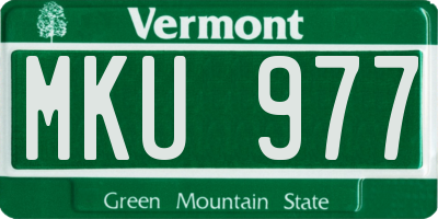 VT license plate MKU977