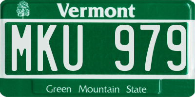 VT license plate MKU979