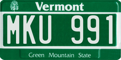 VT license plate MKU991