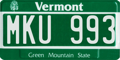 VT license plate MKU993