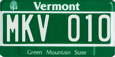 VT license plate MKV010