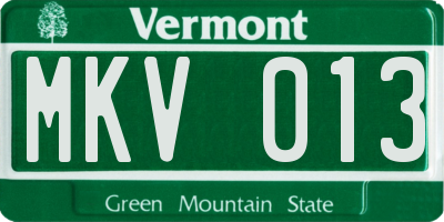 VT license plate MKV013
