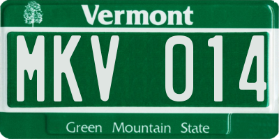 VT license plate MKV014