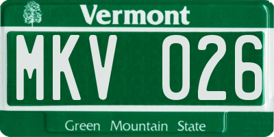 VT license plate MKV026