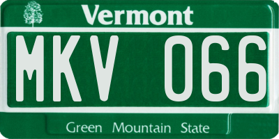 VT license plate MKV066