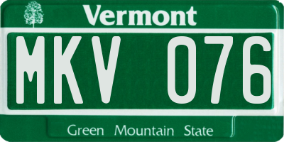 VT license plate MKV076